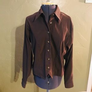 Sun River Brown Button Up Lined Blouse/Jac…